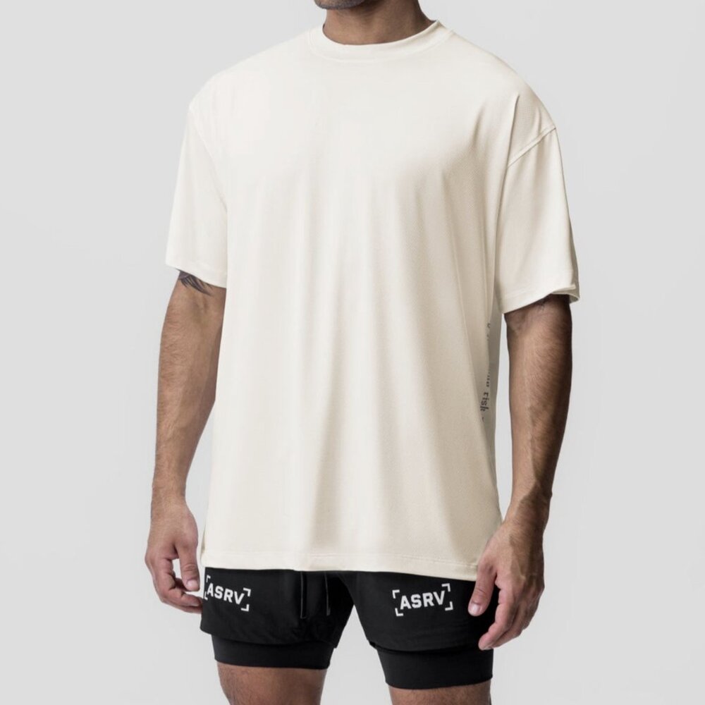 ASRV Ivory Cream Short Sleeve Aerosilver "OTWR" Oversized Tee